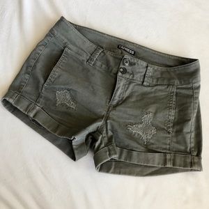 Express Army Green Shorts